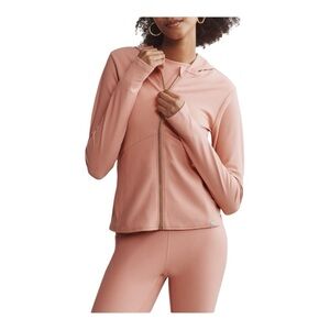 Rhone zip up‎ athletic hoodie slash pockets stretchy fbric in soft pink xs